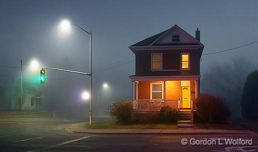 House On A Corner_22524-9.jpg - Photographed in a foggy dawn at Smiths Falls, Ontario, Canada.